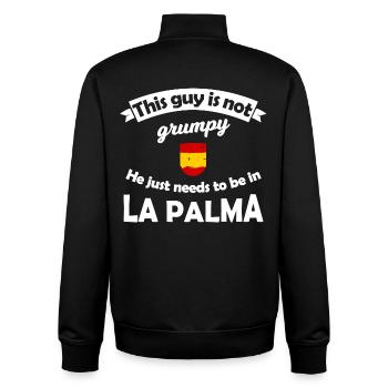 La Palma Humor: Nicht grumpy, Urlaubslaune - Unisex Organic Zip Sweatshirt von Stanley/Stella - Schwarz - Hinten - AI Model Male 185 light (185cm)