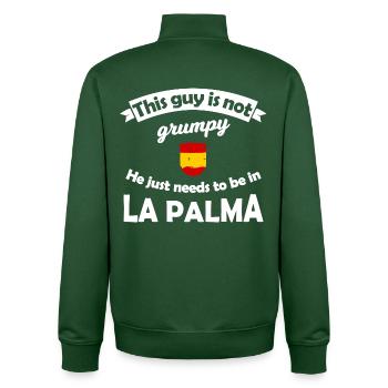La Palma Humor: Nicht grumpy, Urlaubslaune - Unisex Organic Zip Sweatshirt von Stanley/Stella - Flaschengrün - Hinten - AI Model Male 185 dark (185cm)