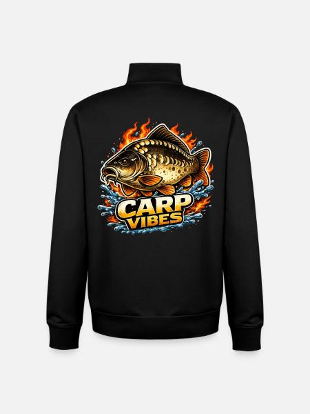 Carp vibes - Unisex Organic Zip Sweatshirt by Stanley/Stella - black