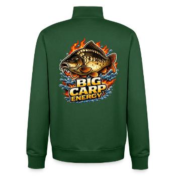 Große Karpfenenergie - Unisex Organic Zip Sweatshirt von Stanley/Stella - Flaschengrün - Hinten - AI Model Male 185 dark (185cm)