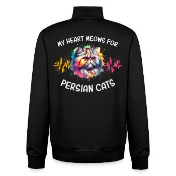 Perserkatze Herzlinie - Unisex Organic Zip Sweatshirt von Stanley/Stella - Schwarz - Hinten - AI Model Male 185 light (185cm)