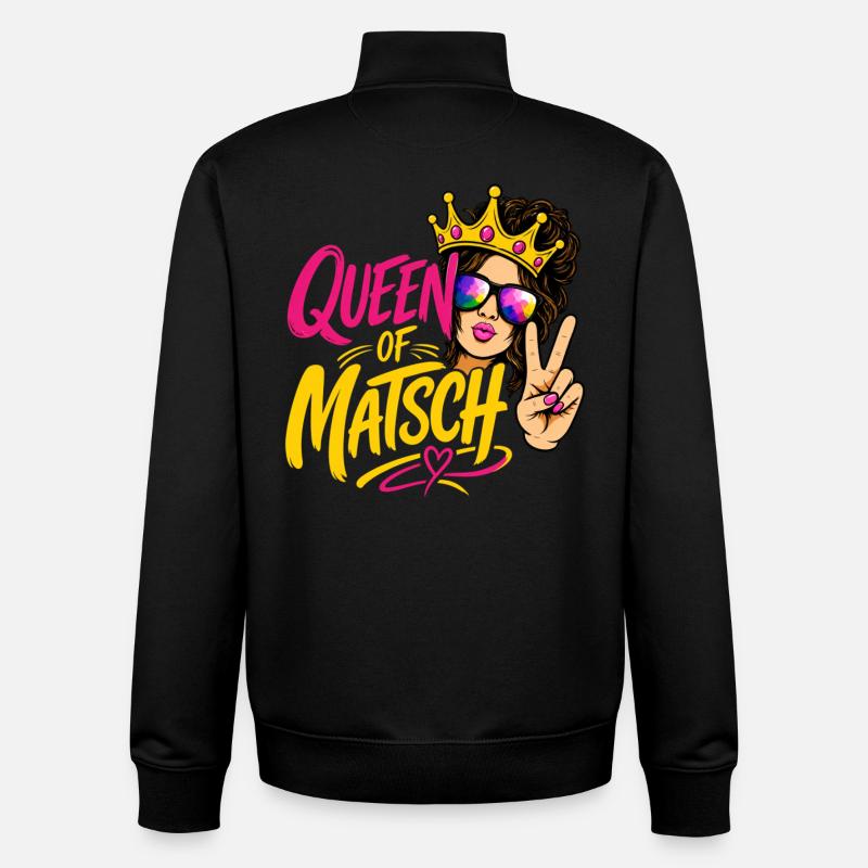 Queen of Mud - Unisex Organic Zip Sweatshirt by Stanley/Stella - black