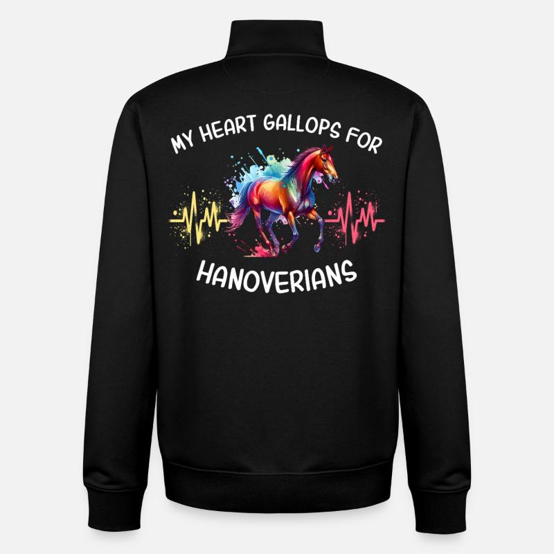 Hannoveraner Herzlinie Pferd - Unisex Organic Zip Sweatshirt von Stanley/Stella - Schwarz