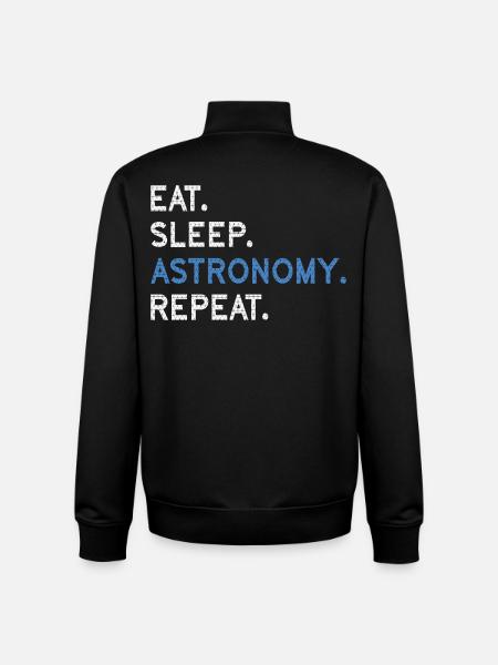 Eat Sleep Astronomy Repeat - Unisex Organic Zip Sweatshirt by Stanley/Stella - black