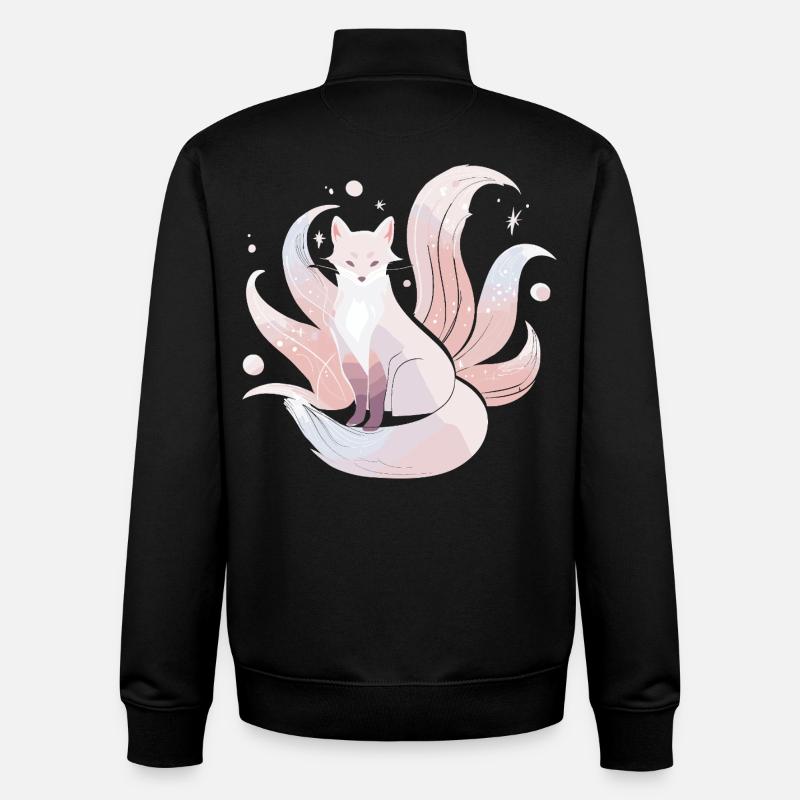 Nine-Tailed Fox - Gentle Magic - Unisex Organic Zip Sweatshirt by Stanley/Stella - black