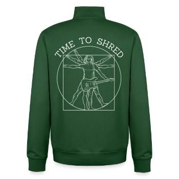 Vitruvian Shred Guitar | Buy guitar, concert - Unisex Organic Zip Sweatshirt by Stanley/Stella - bottle green - Back - AI Model Male 185 dark (185cm)