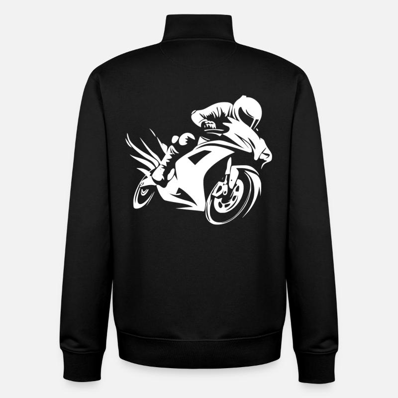 Motorcycle Motorcycle Rider - Unisex Organic Zip Sweatshirt by Stanley/Stella - black