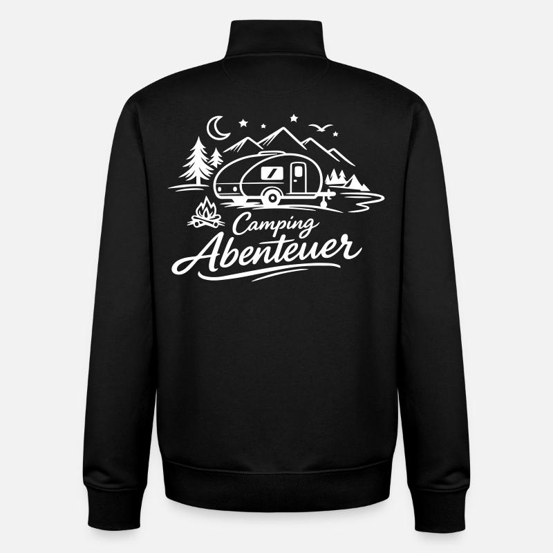 Camping Abenteuer - Unisex Organic Zip Sweatshirt von Stanley/Stella - Schwarz