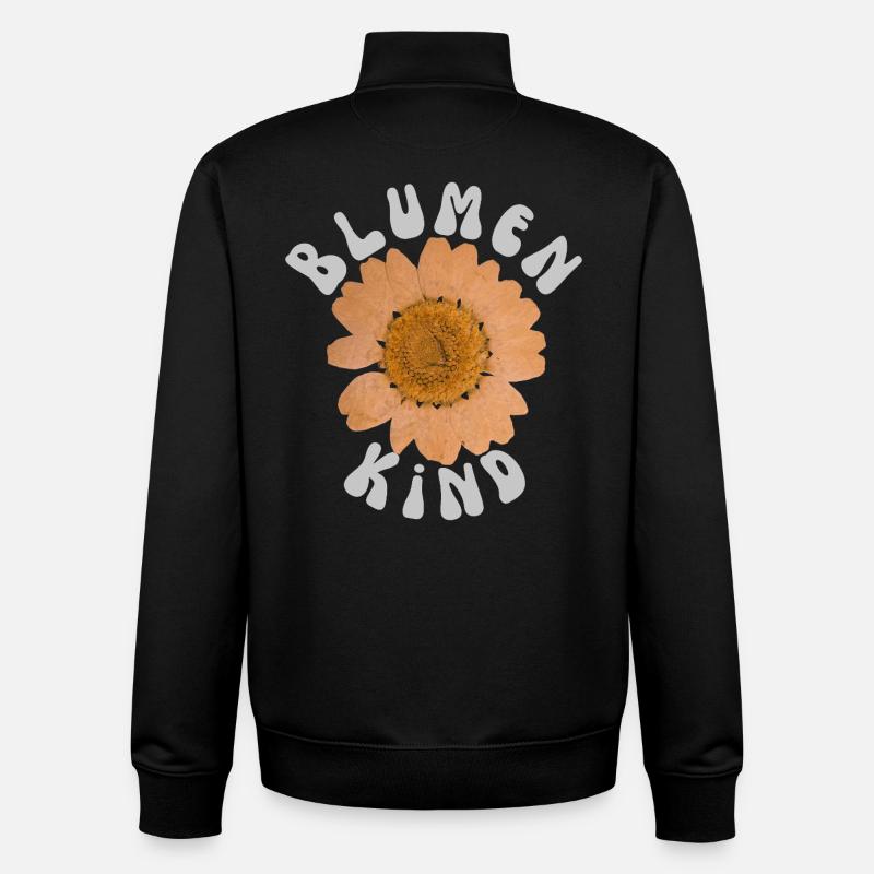 Flower Child - Unisex Organic Zip Sweatshirt by Stanley/Stella - black