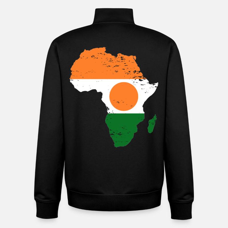 Niger_Flagge_Afrika_used - Unisex Organic Zip Sweatshirt by Stanley/Stella - black