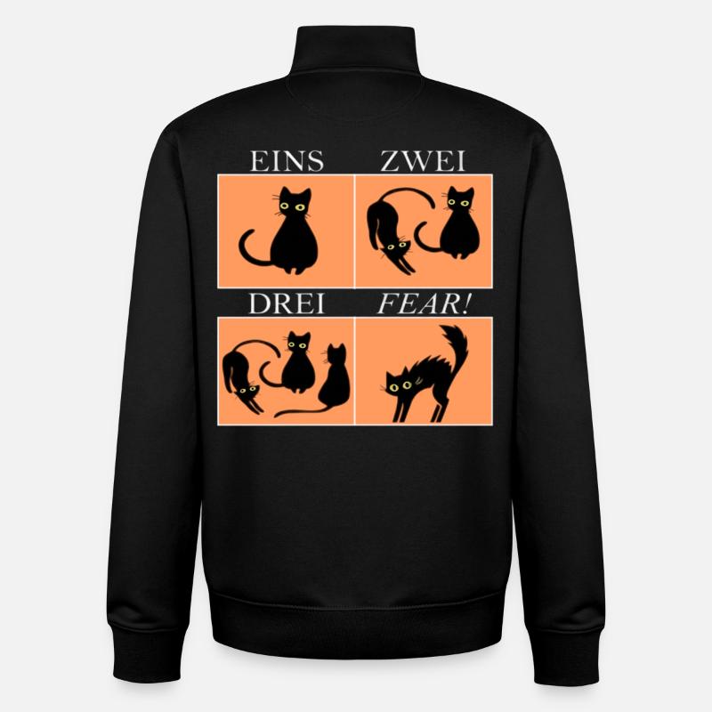 Vier Katzen Panels mit Spruch Fear - Unisex Organic Zip Sweatshirt von Stanley/Stella - Schwarz
