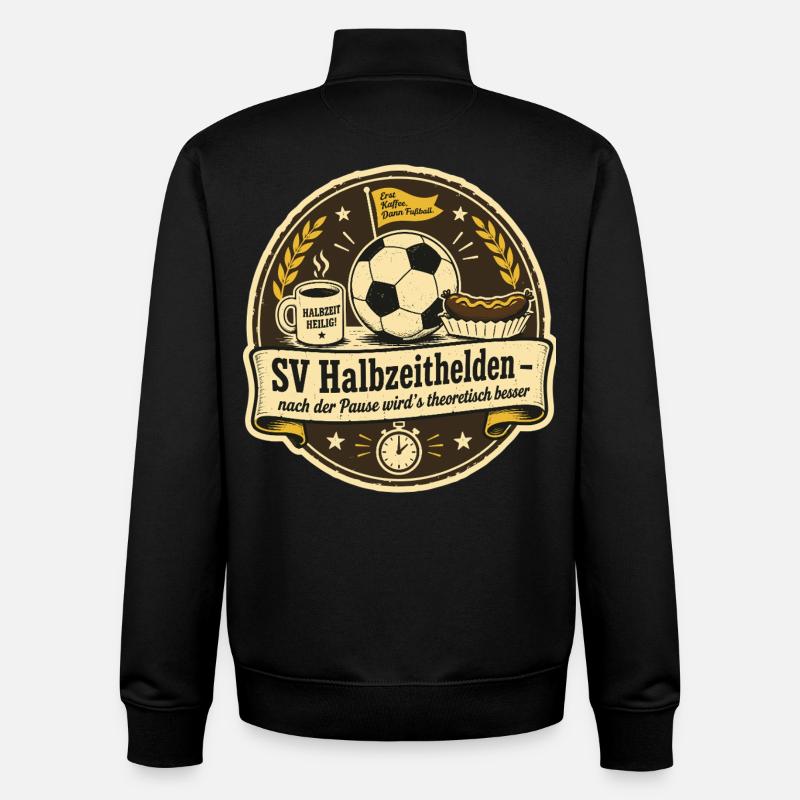 SV Halbzeithelden - Unisex Organic Zip Sweatshirt von Stanley/Stella - Schwarz