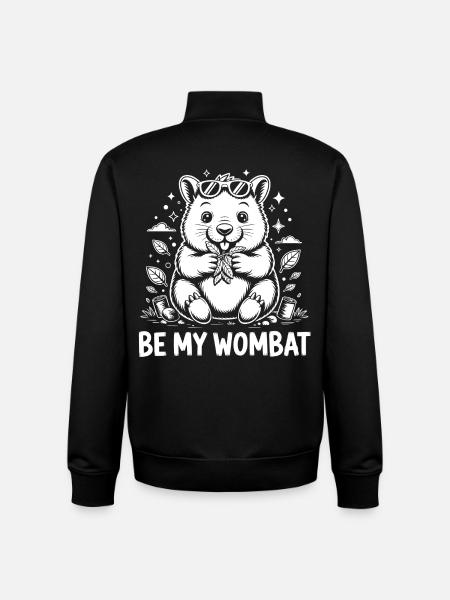 Funny Wombat - Unisex Organic Zip Sweatshirt by Stanley/Stella - black