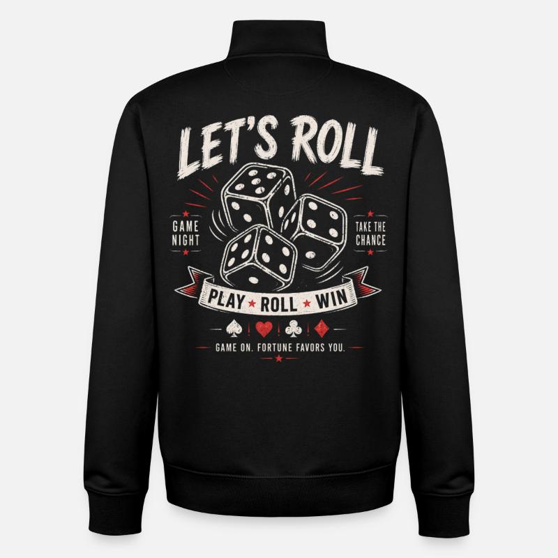 Let's Roll – Dice Game Night - Unisex Organic Zip Sweatshirt by Stanley/Stella - black