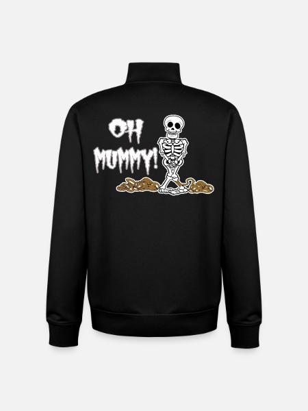 Oh Mummy! Funny Halloween Skeleton - Unisex Organic Zip Sweatshirt by Stanley/Stella - black
