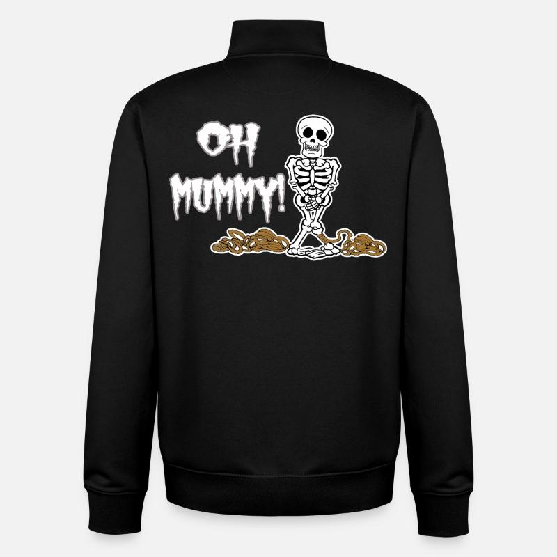Oh Mummy! Funny Halloween Skeleton - Unisex Organic Zip Sweatshirt by Stanley/Stella - black