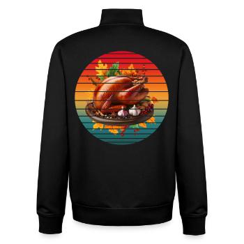 VINTAGE TURKEY - Unisex Organic Zip Sweatshirt by Stanley/Stella - black - Back - AI Model Male 185 light (185cm)