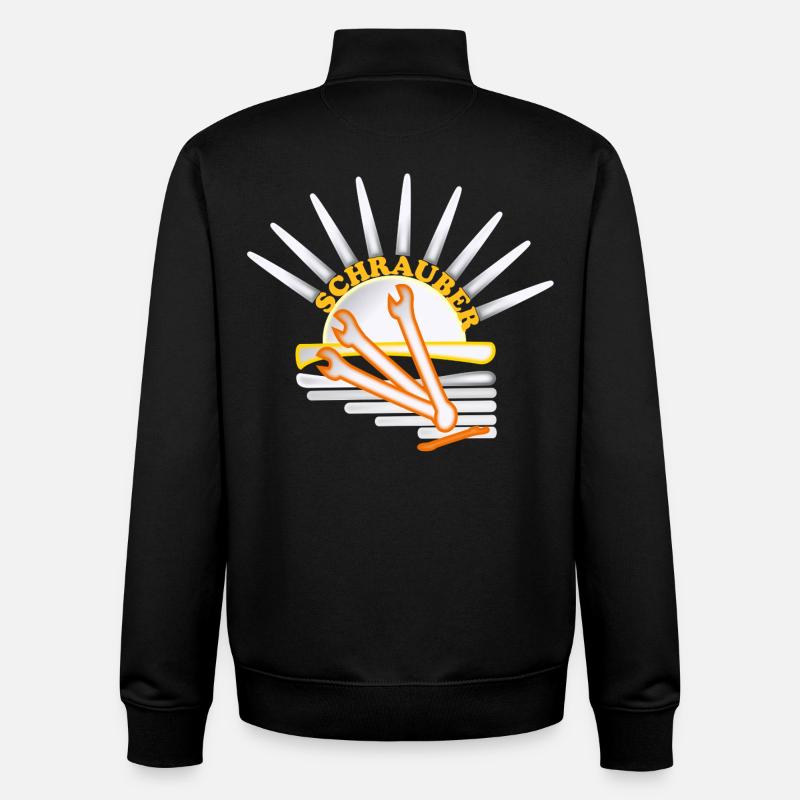 Mechaniker Schrauber mit Schraubenschlüsseln - Unisex Organic Zip Sweatshirt von Stanley/Stella - Schwarz