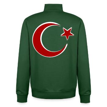 Roter Mond-Stern Motiv Türkei - Unisex Organic Zip Sweatshirt von Stanley/Stella - Flaschengrün - Hinten - AI Model Male 185 dark (185cm)