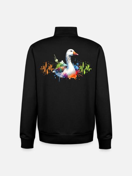 Goose Heart Line - Unisex Organic Zip Sweatshirt by Stanley/Stella - black
