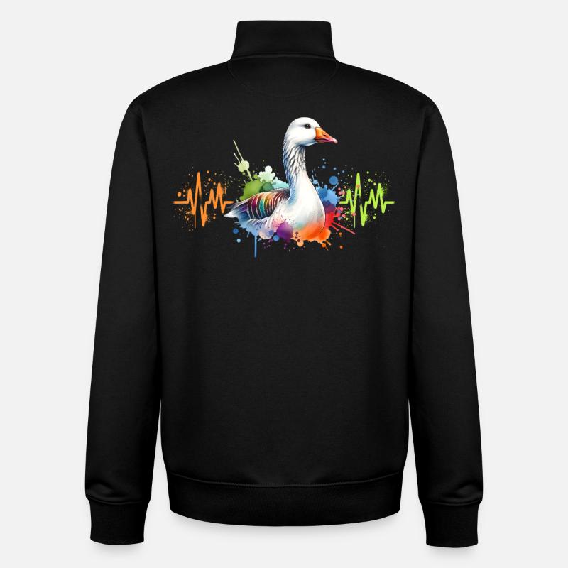 Goose Heart Line - Unisex Organic Zip Sweatshirt by Stanley/Stella - black