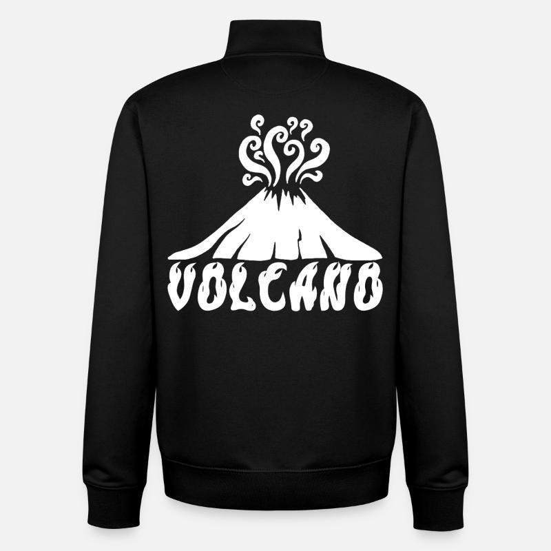 Volcan blanc - Sweat zippé unisexe en coton bio Stanley/Stella - noir