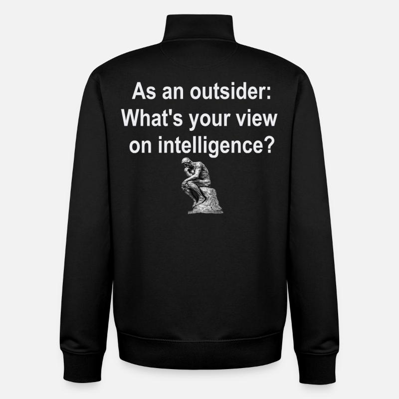 Outsider on Intelligence - Unisex Organic Zip Sweatshirt by Stanley/Stella - black