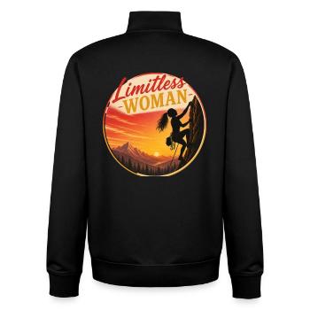 Limitless Woman – Grenzenlos klettern - Unisex Organic Zip Sweatshirt von Stanley/Stella - Schwarz - Hinten - AI Model Male 185 light (185cm)
