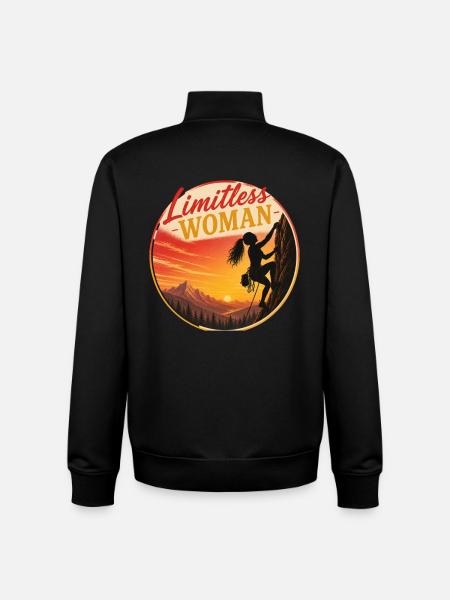 Limitless Woman – Limitless Climbing - Unisex Organic Zip Sweatshirt by Stanley/Stella - black