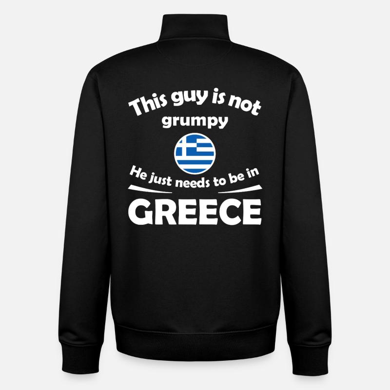 Not Grumpy Greek Vibe Tee - Unisex Organic Zip Sweatshirt von Stanley/Stella - Schwarz