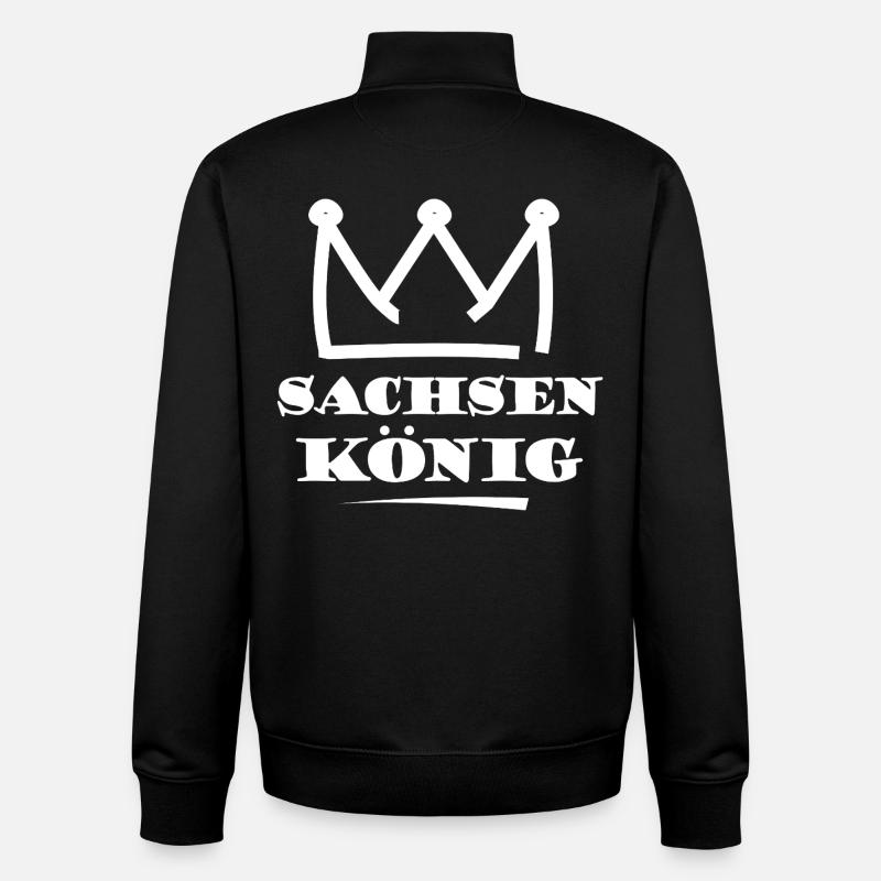 Sachsen König Krone Logo - Unisex Organic Zip Sweatshirt von Stanley/Stella - Schwarz