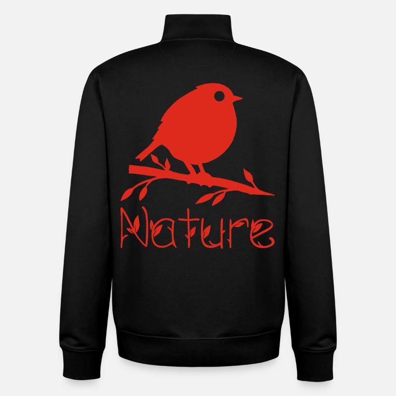 Nature Awakens (Red) - Unisex Organic Zip Sweatshirt by Stanley/Stella - black