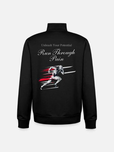 Running Jogging Motivation Sprint Runner Design - Unisex Organic Zip Sweatshirt by Stanley/Stella - black