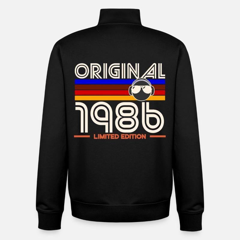 Original 1986 Edition Limitée - Sweat zippé unisexe en coton bio Stanley/Stella - noir