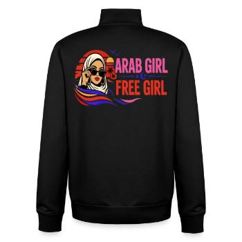 Arabisches Mädchen Freie Mädchen – Arabisches feminines Freiheitsdesign - Unisex Organic Zip Sweatshirt von Stanley/Stella - Schwarz - Hinten - AI Model Male 185 light (185cm)