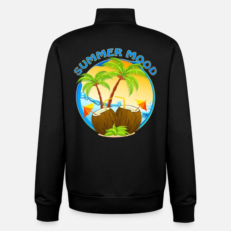 Tropical Cocktail Drink Summer Mood  - Unisex Organic Zip Sweatshirt by Stanley/Stella - black