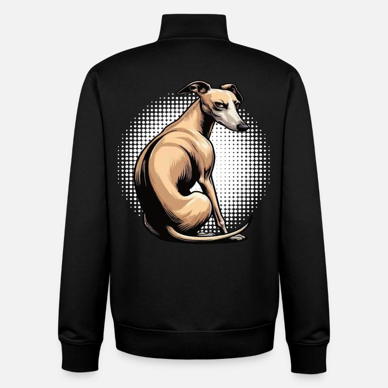 Whippet Greyhound Whippets Greyhound Owner - Unisex Organic Zip Sweatshirt by Stanley/Stella - black