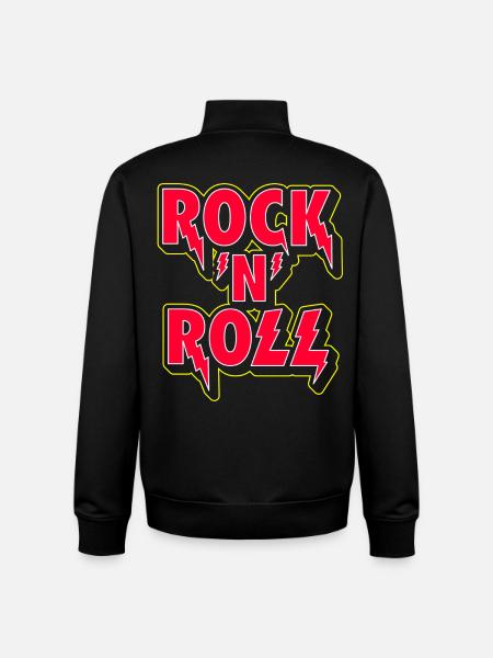 Rock 'N' Roll 3D Logo - Unisex Organic Zip Sweatshirt by Stanley/Stella - black