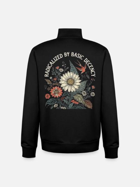 Radicalized By Basic Decency Retro Shirt - Unisex Organic Zip Sweatshirt von Stanley/Stella - Schwarz