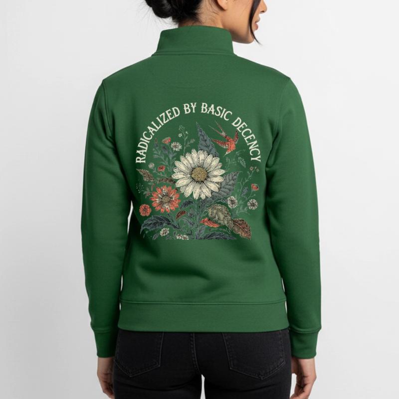 Radicalized By Basic Decency Retro Shirt Unisex Organic Zip Sweatshirt by Stanley/Stella