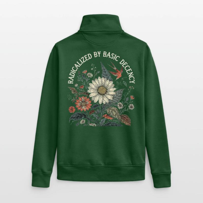 Radicalized By Basic Decency Retro Shirt Unisex Organic Zip Sweatshirt by Stanley/Stella