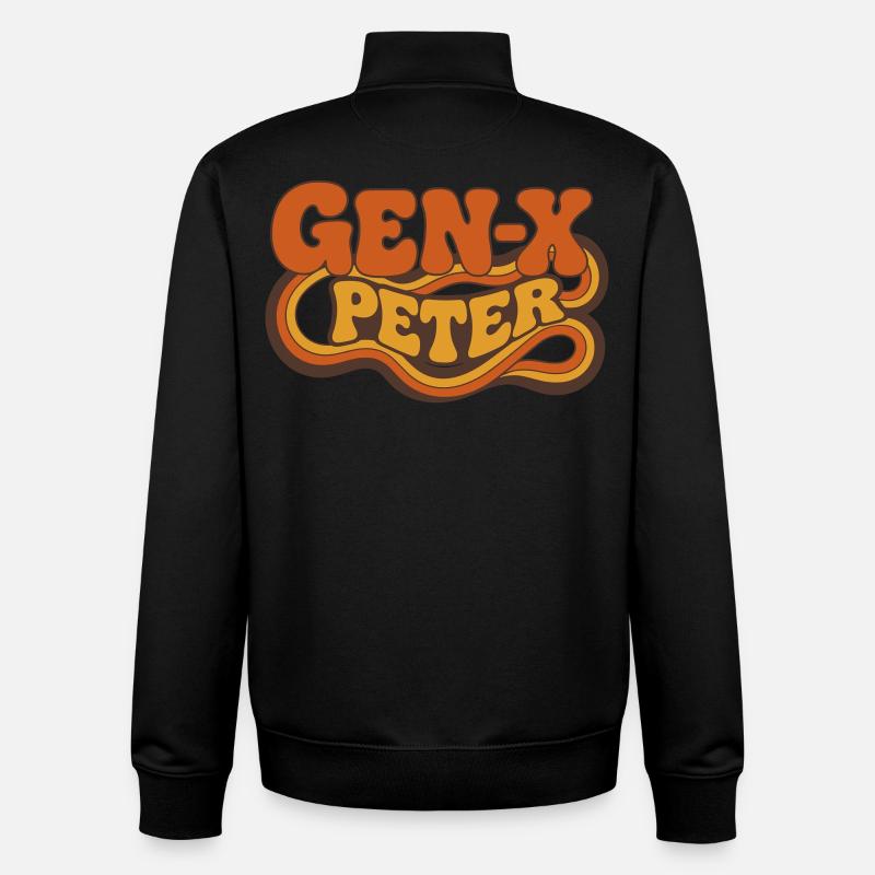 GenX Peter Retro Typography - Unisex Organic Zip Sweatshirt von Stanley/Stella - Schwarz