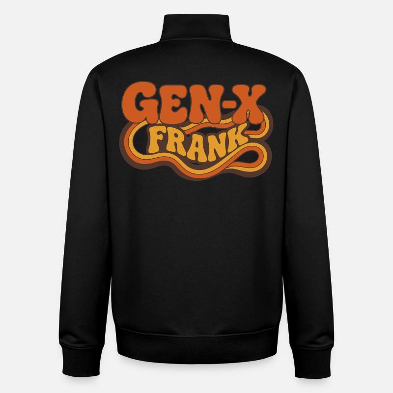 Gen-X Frank Retro Logo - Unisex Organic Zip Sweatshirt by Stanley/Stella - black