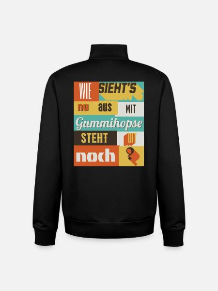Gummihopse Spruch Retro Design - Unisex Organic Zip Sweatshirt von Stanley/Stella - Schwarz