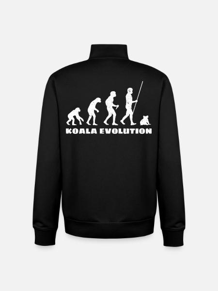 Évolution du koala - Sweat zippé unisexe en coton bio Stanley/Stella - noir