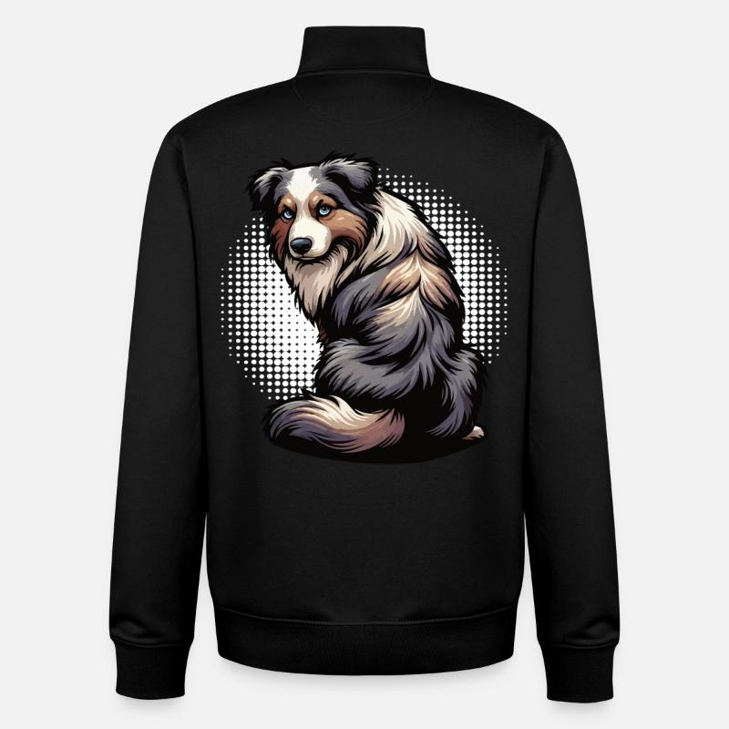 Berger australien Aussie Aussie Propriétaires Aussies - Sweat zippé unisexe en coton bio Stanley/Stella - noir