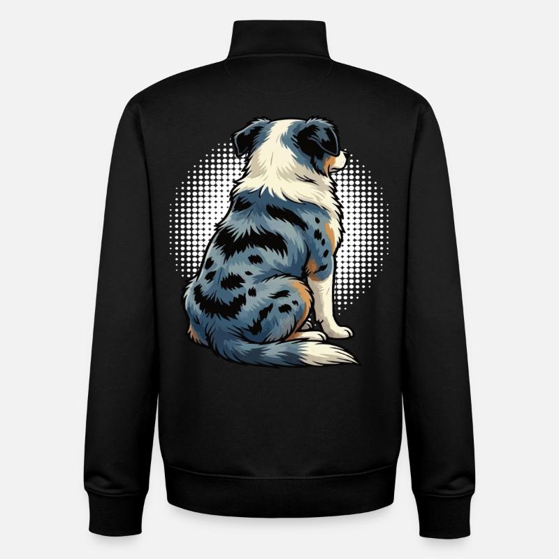 Australian Shepherd Aussie Aussie Owners Aussies - Unisex Organic Zip Sweatshirt by Stanley/Stella - black