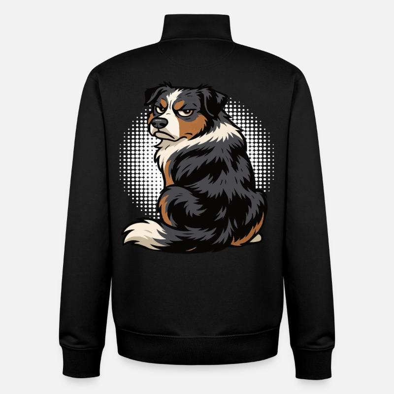 Berger australien Aussie Aussie Propriétaires Aussies - Sweat zippé unisexe en coton bio Stanley/Stella - noir
