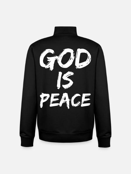 god is peace - Unisex Organic Zip Sweatshirt by Stanley/Stella - black