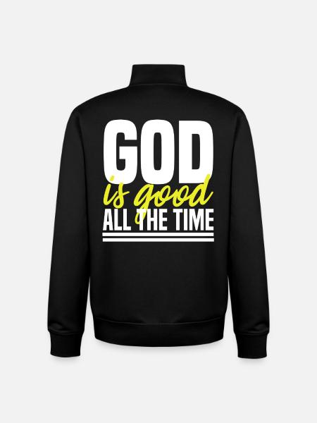 God is Good All The Time - Unisex Organic Zip Sweatshirt by Stanley/Stella - black